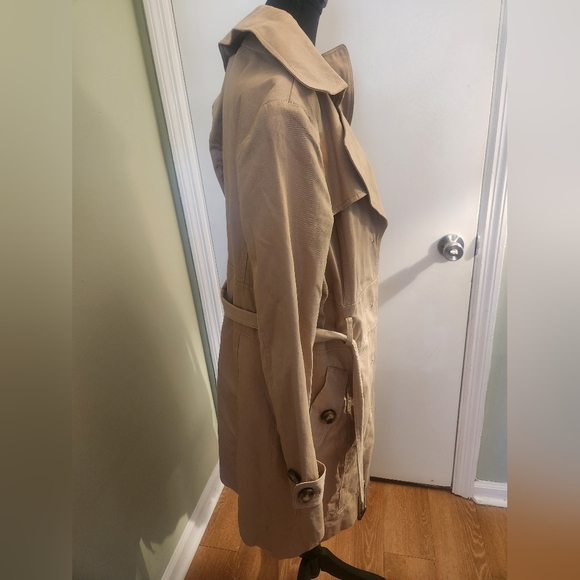 Kenneth Cole Trench Coat Khaki Medium - Picture 3 of 7